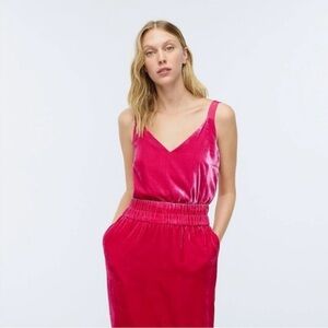 J. Crew Velvet Velour Fuchsia Pink Tank Camisole top S